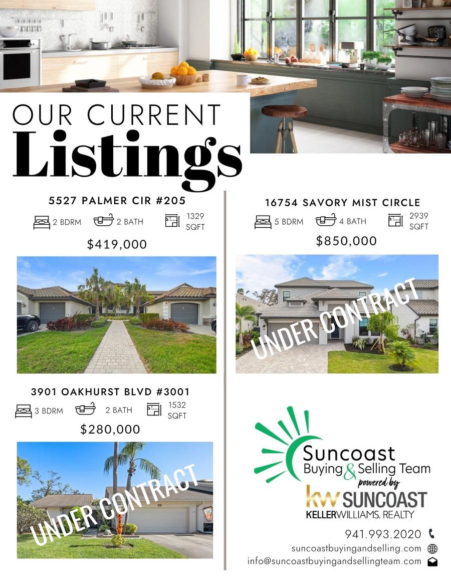 Current Listings: 5527 Palmer Cir #205 - $419,000. 16754 Savory Mist Circle UNDER CONTRACT - 5bed/4bath 2939sqft $850,000. 3901 Oakhurst Blvd #3001 UNDER CONTRACT - 3bed/2bath 1532sqft $280,000.