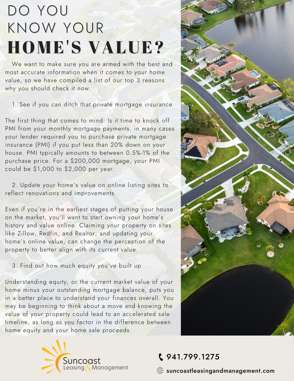 Do You Know Your Home's Value? Three reasons to check now: dropping private mortgage insurance, updating your value on listing sites after renovations, and understanding the equity you have built