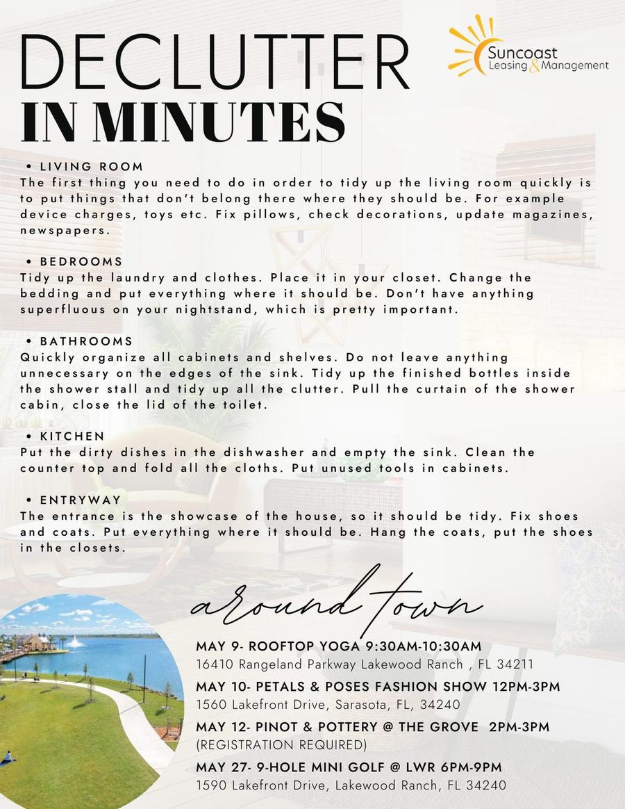 Declutter in Minutes tips plus May events around town